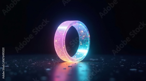 Glowing Circular Object With Sparkles ring circle