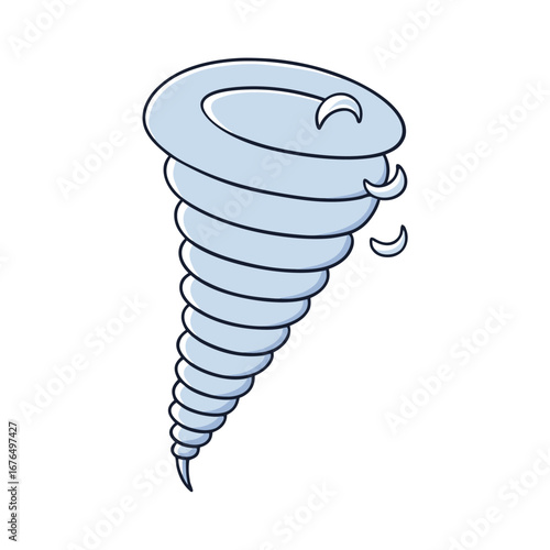 Cartoon Tornado Swirling With Crescent Shapes On White Background cyclone twister
