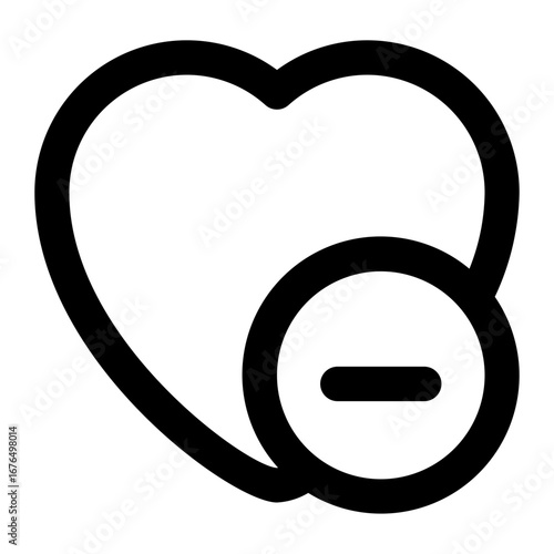 Remove from wishlist icon with line style