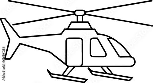 helicopter rotor outline vector illustration line art