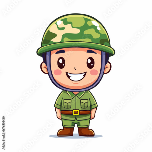 Cute Cartoon Soldier Character