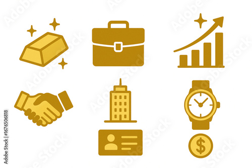 Corporate icons of finance and business success