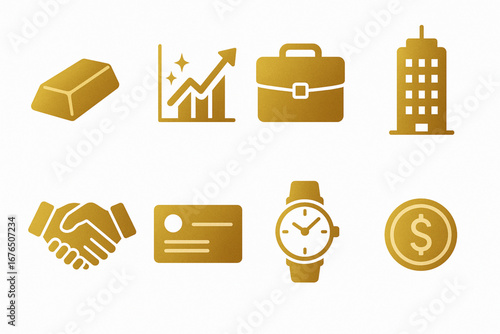 Corporate icons of finance and business success