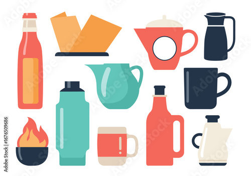 Collection of various kitchenware and drinkware items for everyday use and special occasions