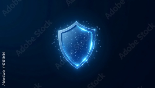 Blue glowing shield icon