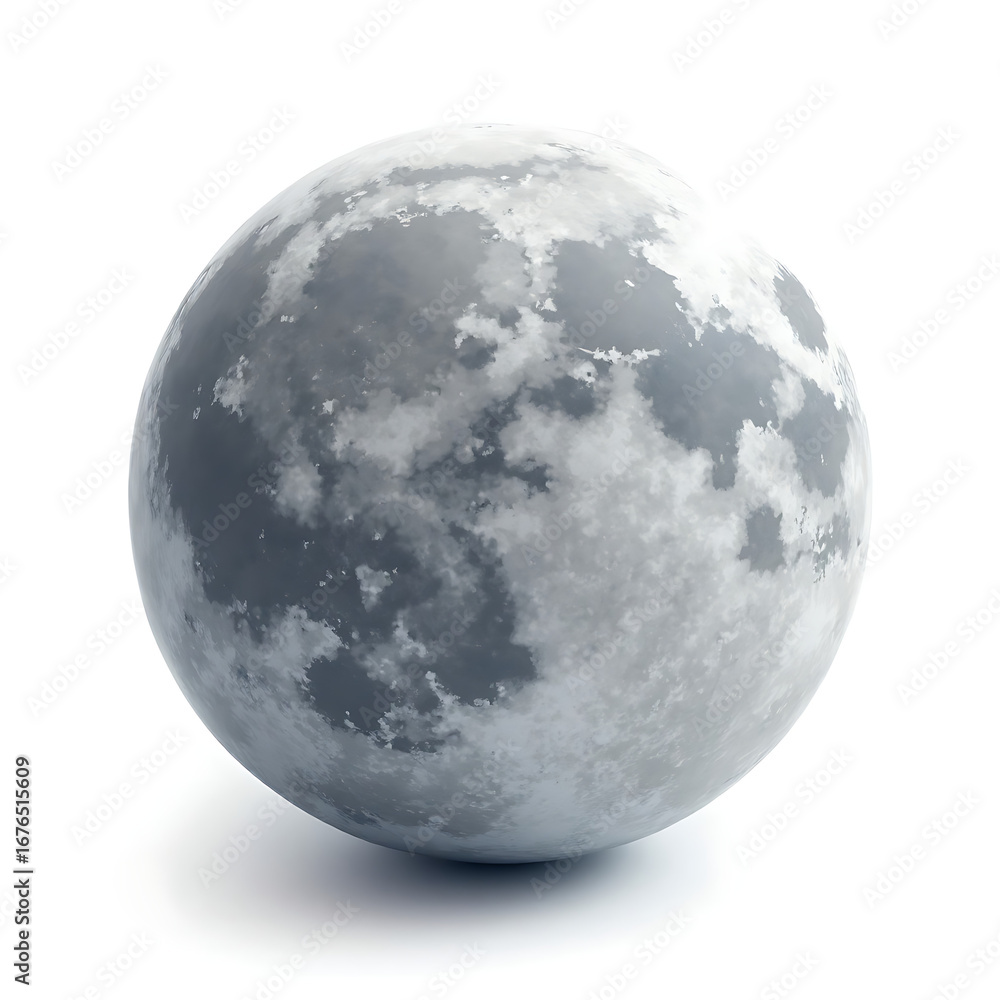 Obraz premium A detailed and captivating view of the moon against a stark white background