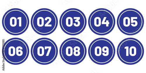 Set of numbers . Number circles set 1 to 10 . Set of Round 1-10 numbers icon for education.  number digit vector icon with circle. eps 10