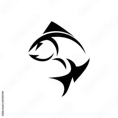 fish logo design, fishing illustration logo, vector, icon, graphic, sea, nature, silhouette, emblem, ocean, animal, background, icon, water, sign, badge, fisherman, isolated, vintage, hook, retro, bai