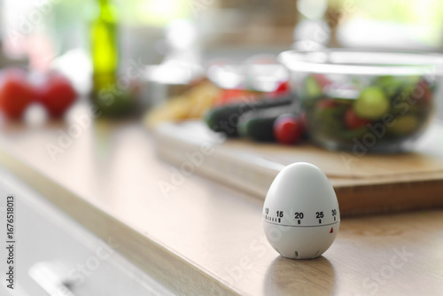 Kitchen timer on table in r...