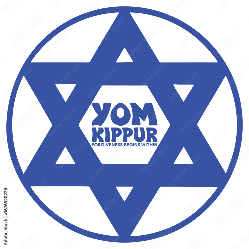 Yom Kippur Religious Background with Star of David
