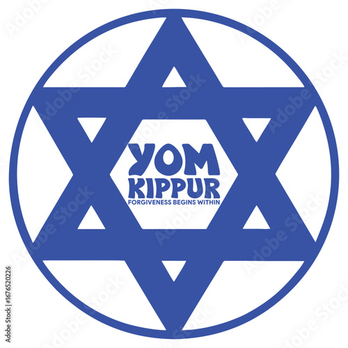 Yom Kippur Religious Background with Star of David
