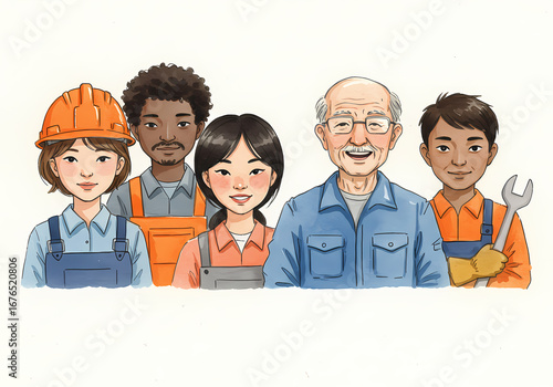 Diverse Workforce Skilled Professionals  Teamwork Illustration on transparent background
