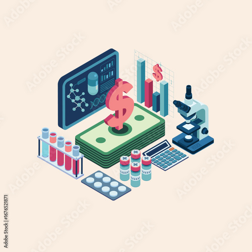 Isometric Pharmaceutical research funding, financial investment in medical science.