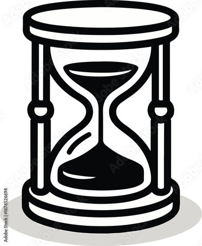 Hourglass sand timer — deadline and countdown vector icon