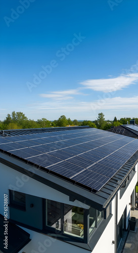 Wallpaper Mural Solar panels on a roof with a blue sky background. Torontodigital.ca