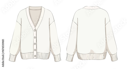 Elegant knitted cardigan showcasing a relaxed style, cozy comfort and design detailing of a versatile wardrobe essential for all seasons