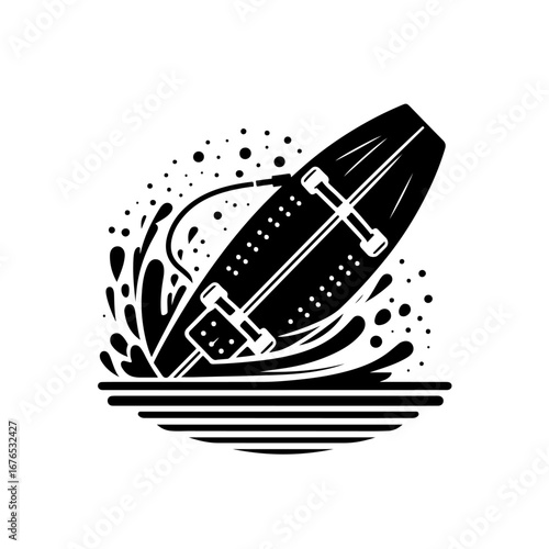 Wakeboard silhouette, Wakeboard vector