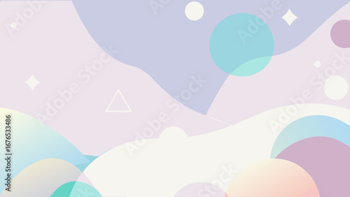 Soft pastel abstract background with gentle curves and geometric shapes