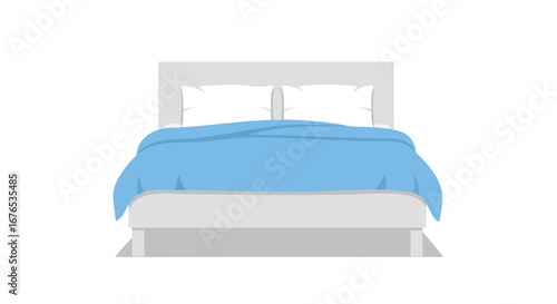 Serene bedroom retreat featuring a minimalist bed with fresh bedding and crisp pillows presenting a restful ambiance fostering relaxation and