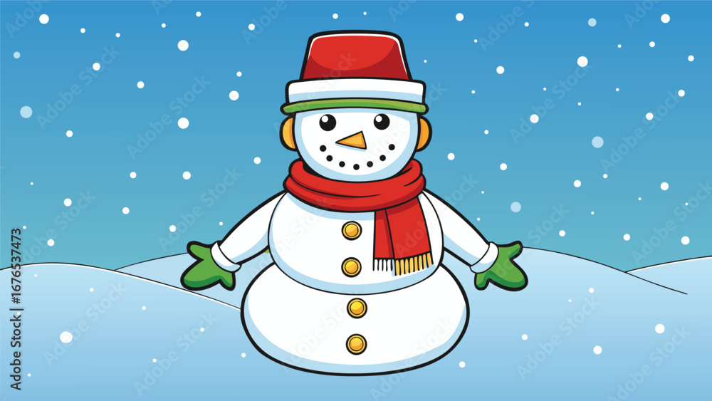 Fototapeta premium Snowman christmas character icon vector