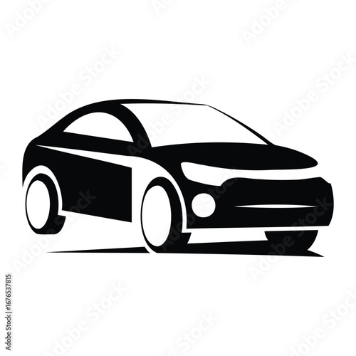 Modern Car Front View Silhouette Vector – Sleek Automobile Design