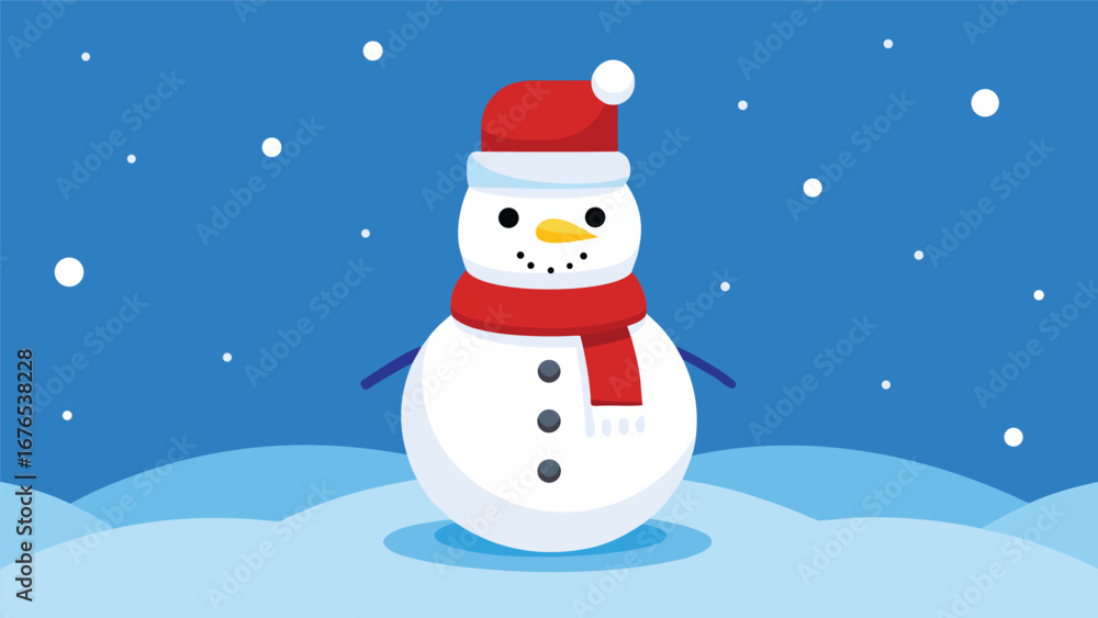 Fototapeta premium Snowman christmas character icon vector
