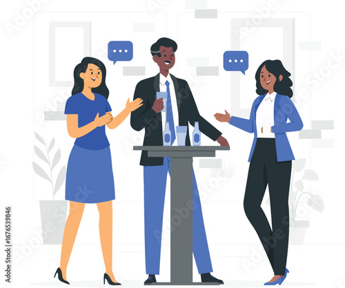 After work friends gathering illustration