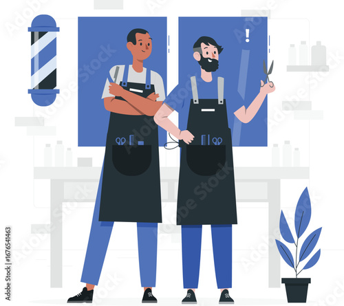 Barbershop team rafiki illustration for a business