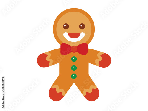 Christmas gingerbread man vector illustration isolated on white background