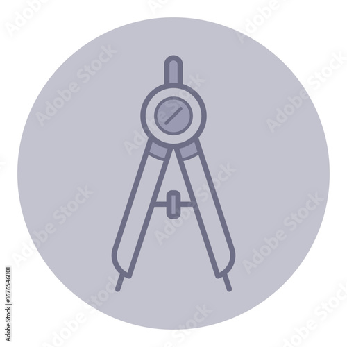 Pair of compasses against simple background, ready for use in drafting and design tasks. Ideal for architects or students needing accurate angles and distances in their projects
