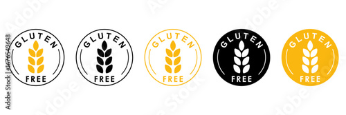 Gluten free icon. Non gluten icon, vector illustration. 100 percent gluten free. 0 percent gluten.