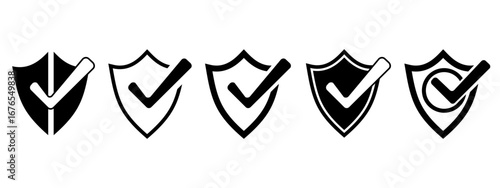 Shield icon vector for web and mobile app. Protection icon. Security sign and symbol. Shield collection set.