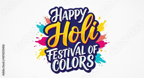 Happy Holi for Festival of Colors vector elements for card, greeting, poster design.