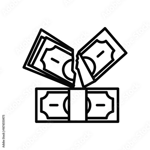 Financial Rupture: A stark graphic symbolizing the concept of financial fragility. It features a stack of banknotes being torn in half, hinting at economic vulnerability, losses, and bankruptcy.
