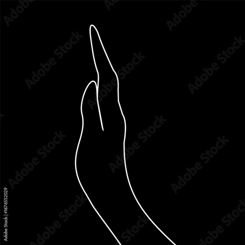 Black and white line art hand gestures.