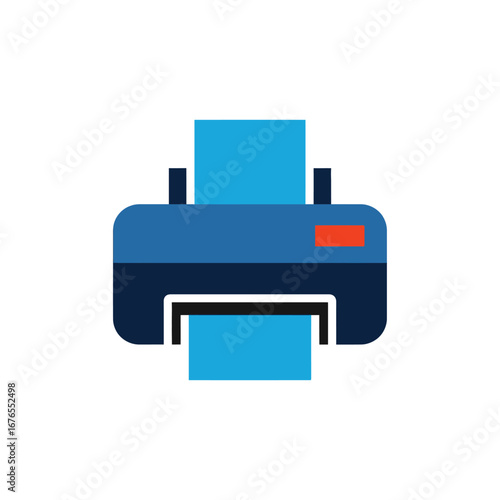 Illustration of a printer with paper, representing office technology and printing services.