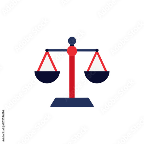 Illustration of an isolated scales of justice icon on transparent background