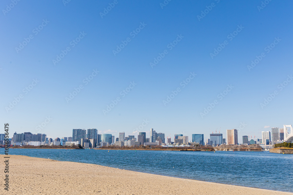 Obraz premium お台場海浜公園の風景