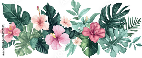 Whimsical watercolor illustration of a vibrant field of wildflowers in bloom with a white background