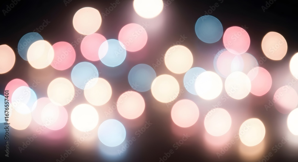 Fototapeta premium Blurred bokeh lights create an abstract background at night.