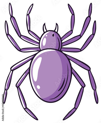 Cartoon illustration of a purple spider