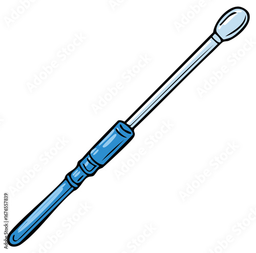 Illustration of a  inoculation loop with plastic handle for laboratory or research purposes
