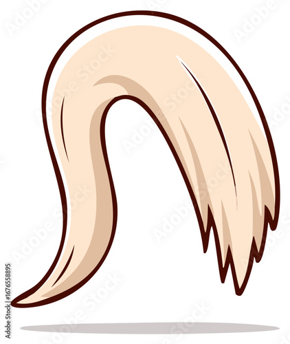 Dynamic Cartoon Blonde Hair Tuft Character Element Isolated Vector Illustration