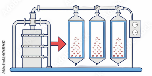Industrial chemical processing system with multi stage filtration and gas purification columns