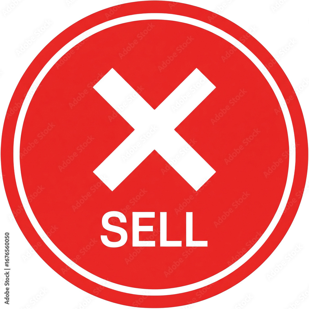 Fototapeta premium Prohibition Sign Do Not Sell - Red Circle with White X