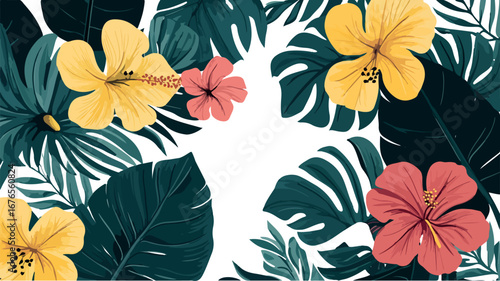 Whimsical hand drawn wildflowers in a vibrant meadow with delicate brushstrokes and splatters