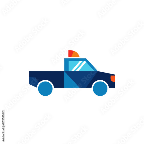 Illustration of a police car with a light on top, symbolizing law enforcement.