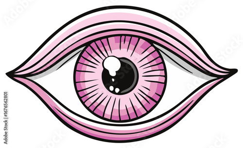 Pink Human Eye Clip Art Graphic Design Element Anatomy Vision and Perception Symbolism Illustration