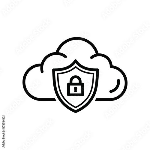 Secure Cloud Storage: A symbolic illustration, portraying a cloud of data enveloped by a protective shield, a definitive statement of data security, symbolizing safe storage.
