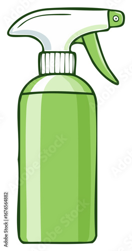 Green Spray Bottle for Cleaning or Gardening Illustration